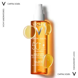 Сонцезахисна водостійка олійка Vichy Capital Soleil для шкіри обличчя, тіла та кінчиків волосся SPF 50+ 200 мл  - мініатюра 3