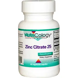 Цинк цитрат Nutricology Zinc Citrate 25 мг 60 капсул (ARG-50280)