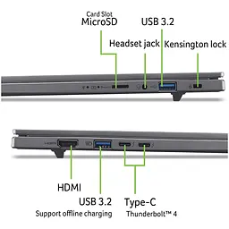 Ноутбук Acer Aspire 16 AI A16--70T8 Ultra 7 258V la 48GHz, +, 32GB LPDDR5X, 2TB, Arc, Без ОС - мініатюра 12