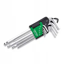 Набір дюймових Г-под.шестигранників з кулею TOPTUL 1/16"-3/8" 9од. GBAL0901 - мініатюра 3