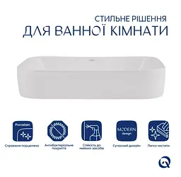 Раковина накладна Qtap Scorpio 550x390x120 White з донним клапаном QT14112243WN48463 - мініатюра 4