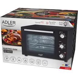 Електрична піч Adler AD 6025 1500Вт/ 35л /електроплита/ механічне керування/чорна - мініатюра 9