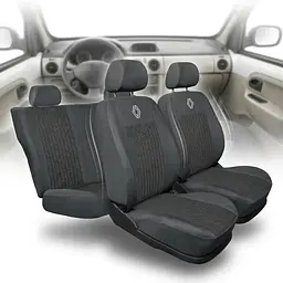 Чохли для сидінь модельні Renault Kangoo II 2007-2021 Жаккард Сірі (Роздільна спинка 5 підголосника)