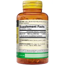 Вітамін Е Mason Natural Vitamin E 400 IU 180 мг 100 гелевих капсул - мініатюра 2