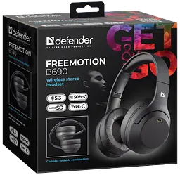 Навушники Defender FreeMotion B690 Bluetooth чорний (63690) - мініатюра 8