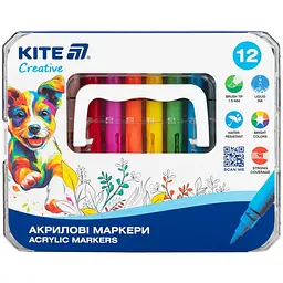 Маркери акрилові Kite Creative з рідкими чорнилами 12 шт. (K-1161)