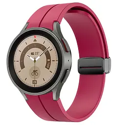 Ремінець для Samsung Galaxy Watch 4 Classic 42mm - темно-червоний ширина кріплення 20мм силікон Watchbands Cls-black (W33-9WB62202667) - мініатюра 2