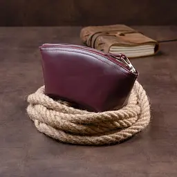 Жіноча косметичка зі шкіри Amelin Grande Pelle 11300 сливова - мініатюра 8