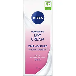 Живильний денний крем Nivea SPF 15 Інтенсивне зволоження 24 години для сухої та чутливої шкіри 50 мл - мініатюра 3