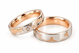 Жіноча обручка Jewellery Continent "Карта світу" з червоного та білого золота з діамантом 21.5 (К-0861) - мініатюра 4