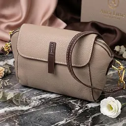 Стильна жіноча компактна сумка з натуральної шкіри Vintage 22267 бежева