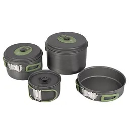 Набір посуду Bo-Camp Explorer 4 Pieces Hard Anodized Grey/Green (2200244) - мініатюра 2