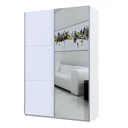 Шафа-купе Doros G-Caiser 1 ДСП/1 дзеркало/3 частини 160х60х240 см Білий (42002103) - мініатюра 6