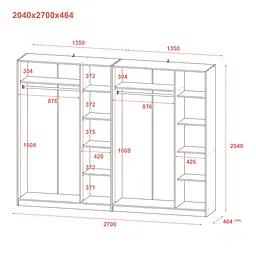 Шафа для одягу комплект Промо Сірий 3+3 ДСП 270х48х204 (80737768) - мініатюра 8