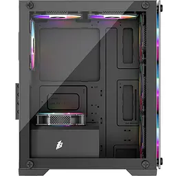 Корпус 1stPlayer X2-M-BK-4F1-PS-600FK-EU Black 600W - мініатюра 5