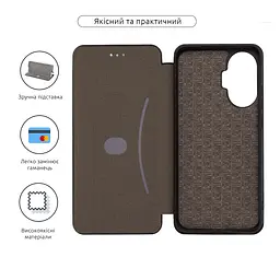 Чехол-книжка для Xiaomi Poco F7, G-Case, черный, кожаный чехол-книжка из экокожи (PU) и TPU, с магнитом, с подставкой и вместительным кардхолдером, противоударный, защита всего корпуса, ArmorStandart (ARM80358) - мініатюра 3