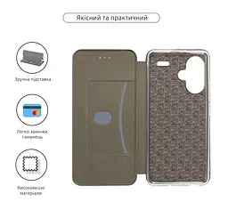 Чехол-книжка для Xiaomi Redmi Note 13 Pro+ 5G, G-Case, черный, кожаный чехол-книжка из экокожи (PU) и TPU, с магнитом, с подставкой и вместительным кардхолдером, противоударный, защита всего корпуса, ArmorStandart (ARM71849) - мініатюра 3