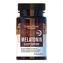 Натуральна добавка Melatonin Sleep Support 5 mg, 60 вегакапсул Golden Pharm vit0003492