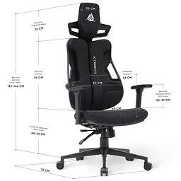 Геймерське крісло Mealux Cyberlux V8 Fabric Black (GM-V8 FB) - мініатюра 6