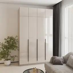 Шафа 4-дверна з антресоллю MebelStar Оскар Gloss BL-B, блок шухляд+полиці 160x52x260 см Кашемір/Кашемір (MBS-5532)