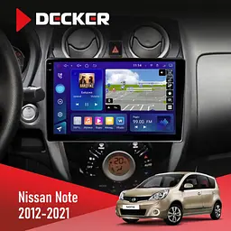 Штатна магнітола Nissan Note 2012-2021 Decker D10-009 4x64, DSP, 4G, 2k Decker (НФ-00008347)