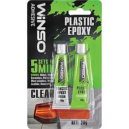 Клей епоксидний WINSO двокомпонентний Plastic Epoxy прозорий 20g. 300400