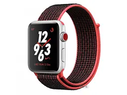 Смарт-часы Apple Watch Nike+ Series 3 GPS + Cellular 42mm Silver Aluminum w. Bright Crimson/Black Sport L. (MQLE2)