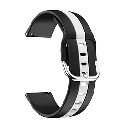 Ремінець для Samsung Galaxy Watch 4 40mm - чорно-білий ширина кріплення 20мм силікон Watchbands D2 Normal (W37-1WB59962814) - мініатюра 2