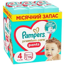 Підгузки Pampers Premium Care Pants Розмір 4 (9-15 кг) 114 шт (8700216829359)