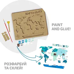 Картина 3D Rosa Talent Карта світу МДФ 30.5х37.5 см (4823098540007) - миниатюра 3