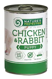 Вологий корм для цуценят всіх порід з курятиною та кролятиною Nature's Protection Puppy chicken & rabbit, 800г