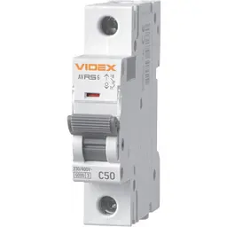 Автоматичний вимикач Videx Resist  RS6 1п 50А 6кА С (VF-RS6-AV1C50)