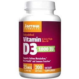 Амінокислота Jarrow Formulas Vitamin D3 1000 IU, 200 капсул vit0003945