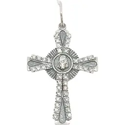 Срібний хрест Стерлінг 9 з фіанітами. 32500