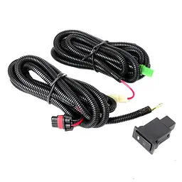 LED Протитуманні фари для Toyota Prado FJ120 2003-2009 H3 12V 55W FOG+DRL з проводкою Комплект (TY-085E-W 2в1 Сhromе) - мініатюра 4
