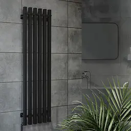 Електрична рушникосушка Navin Levante 330x1200 Sensor ліва, чорний муар 10-012033-4860, Чорний матовий, Ліве, Електронний - мініатюра 4