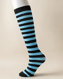 Шкарпетки дитячі у смужку чорно-блакитні 3-12 років One Size 4260 - мініатюра 2