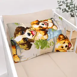 Комплект постільної білизни Ranforce Elite MirSon LITTLE KIDS Puppy Picnic 110 x 140 см (2200013681731) - мініатюра 2