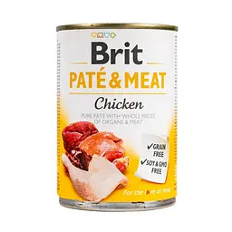 Вологий корм для собак Brit Pate & Meat Chicken 0,4 кг (курка та яловичина)