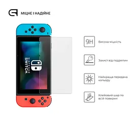 Захисне скло для Nintendo Switch, Glass.CR, загартоване, прозоре, 9H, олеофобне покриття, ударостійке, стійке до подряпин, ультратонке, просте встановлення, для ігрової консолі, ArmorStandart (ARM74479) - мініатюра 2
