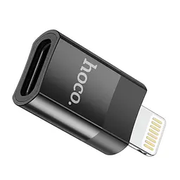Адаптер Hoco UA17 Lightning Male to Type-C female USB 2.0 adapter Чорний - мініатюра 2