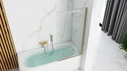 Шторка для ванни Rea Elegant gold 70 см REA-W5600, Універсальна, прозорий, золотий - мініатюра 2