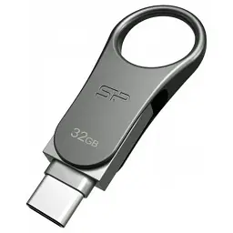 USB флеш накопичувач Silicon Power 32GB Mobile C80 Silver USB 3.2 (SP032GBUC3C80V1S) - мініатюра 2