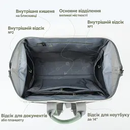 Міський офісний рюкзак Tigernu T-B9513 для ноутбука 15л 14" White (17035) - мініатюра 2