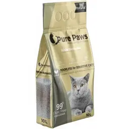 Наповнювач для котячого туалету Pure Paws White Сентенсів без аромату для чутливих котів 10 л