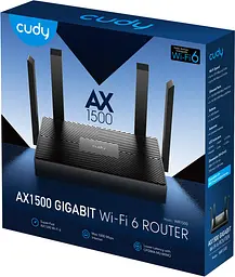 Маршрутизатор Cudy WR1500, AX1500 Gigabit Wi-Fi 6, 2.4GHz, 4x10/100/1000Mbps, WPA3, 4x5dBi fixed ant - мініатюра 5
