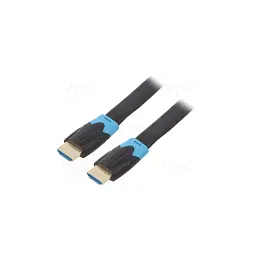 Кабель мультимедійний HDMI M to HDMI M 10.0m 1080p60Hz flat black Vention (AAKBL)