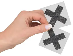Наклейки на соски Cottelli Collection Nipple Sticker X, чорний - мініатюра 3