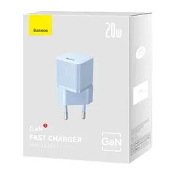 Мережевий зарядний пристрій Baseus GaN5 Fast Charger(mini) 1C 20W EU синій CCGN050103 - мініатюра 4