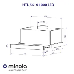 Витяжка телескопічна Minola HTL 5614 BLF 1000 LED - мініатюра 12